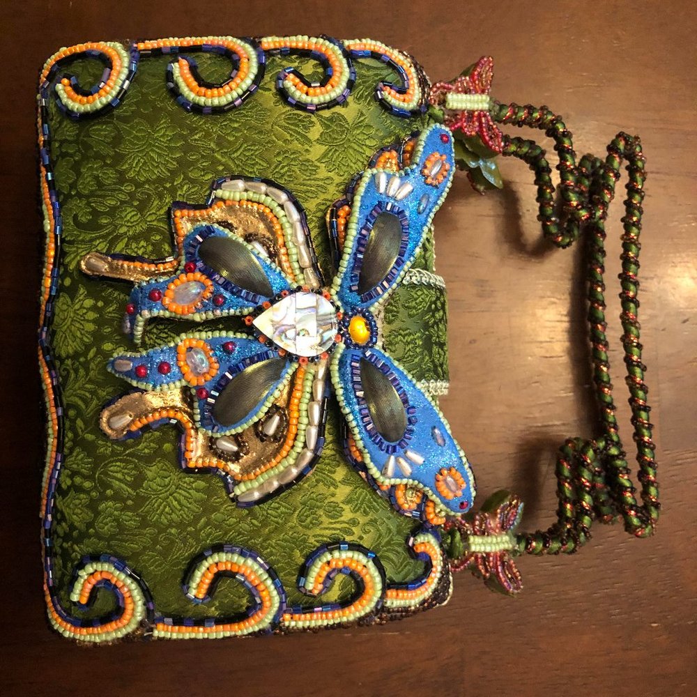 Mary Frances beaded butterfly purse